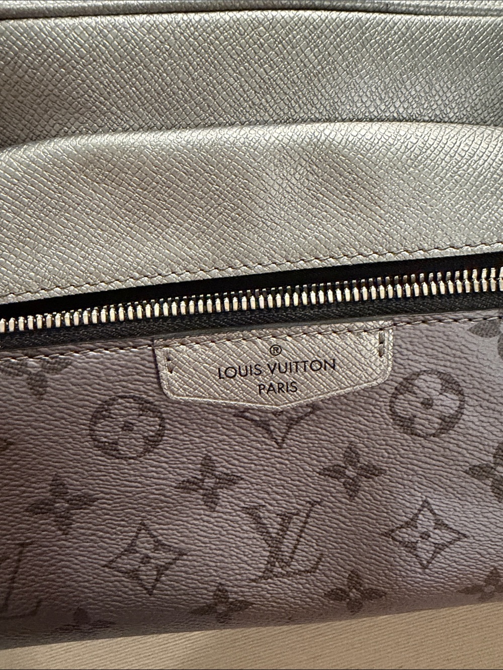 Louis Vuitton Silver and Gray Monogram Shoulder Bag